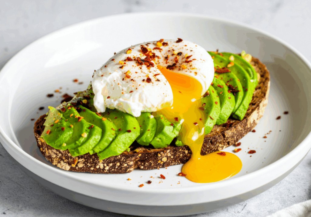 tostadas con aguacate y huevo pochado